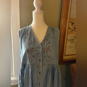 Vintage maternity 90s mom Embroidered Dress